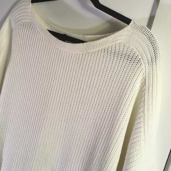 GAP Slouchy Wide-Neck Sweater, White, XL - Picture 5 of 6